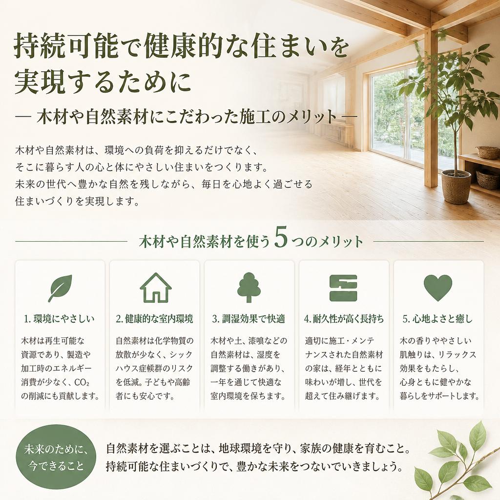2. 自然素材にこだわった木造住宅