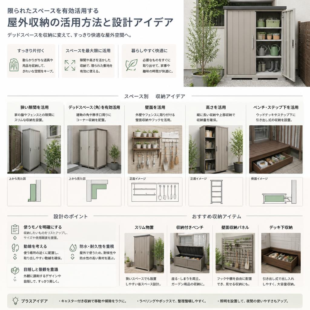 5. 屋外収納でスッキリ快適