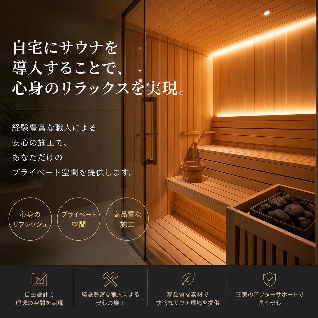 5. スヤマ流サウナ施工 - 自宅で癒しの時間を