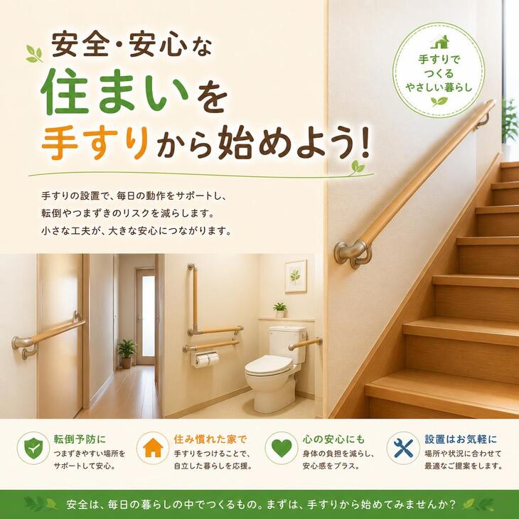 安全・安心な住まいを手すりから始めよう！