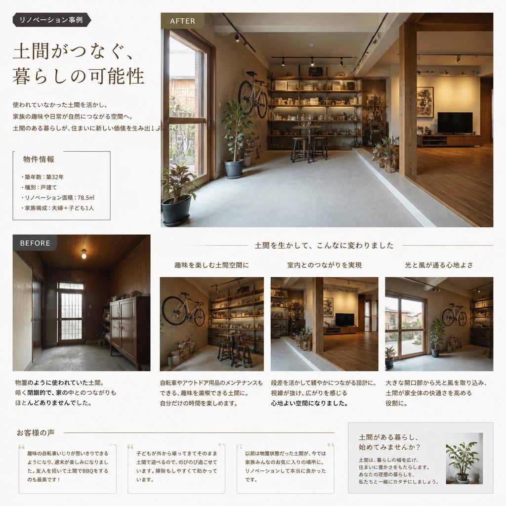 土間リノベーションの実績