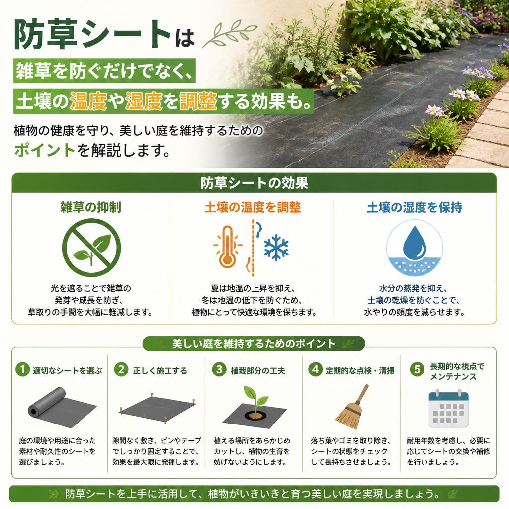 防草シートのメリット—雑草対策だけでなく