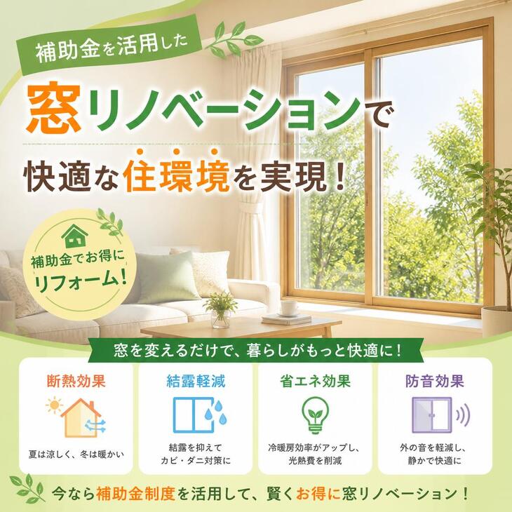 「補助金を活用した窓リノベーションで快適な住環境を実現！」