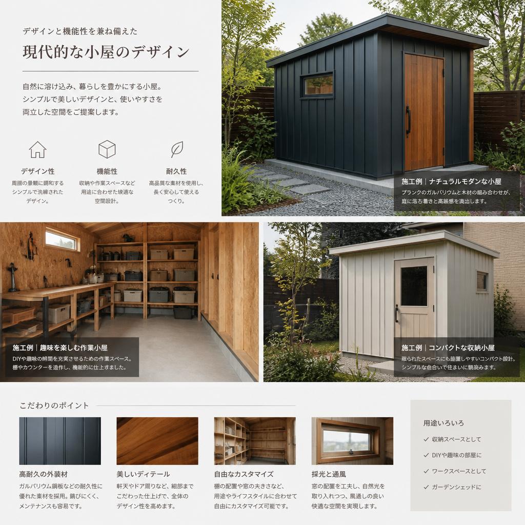 4. おしゃれな小屋のデザインアイデア