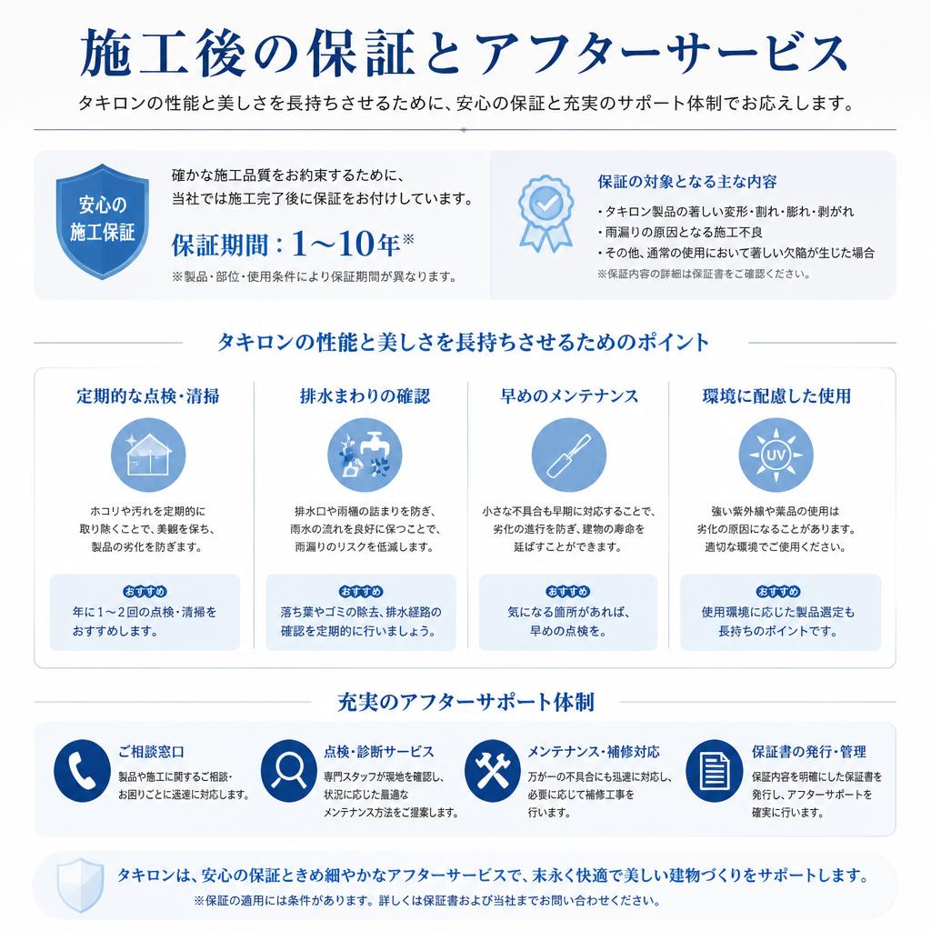 安心の品質保証とアフターサービス