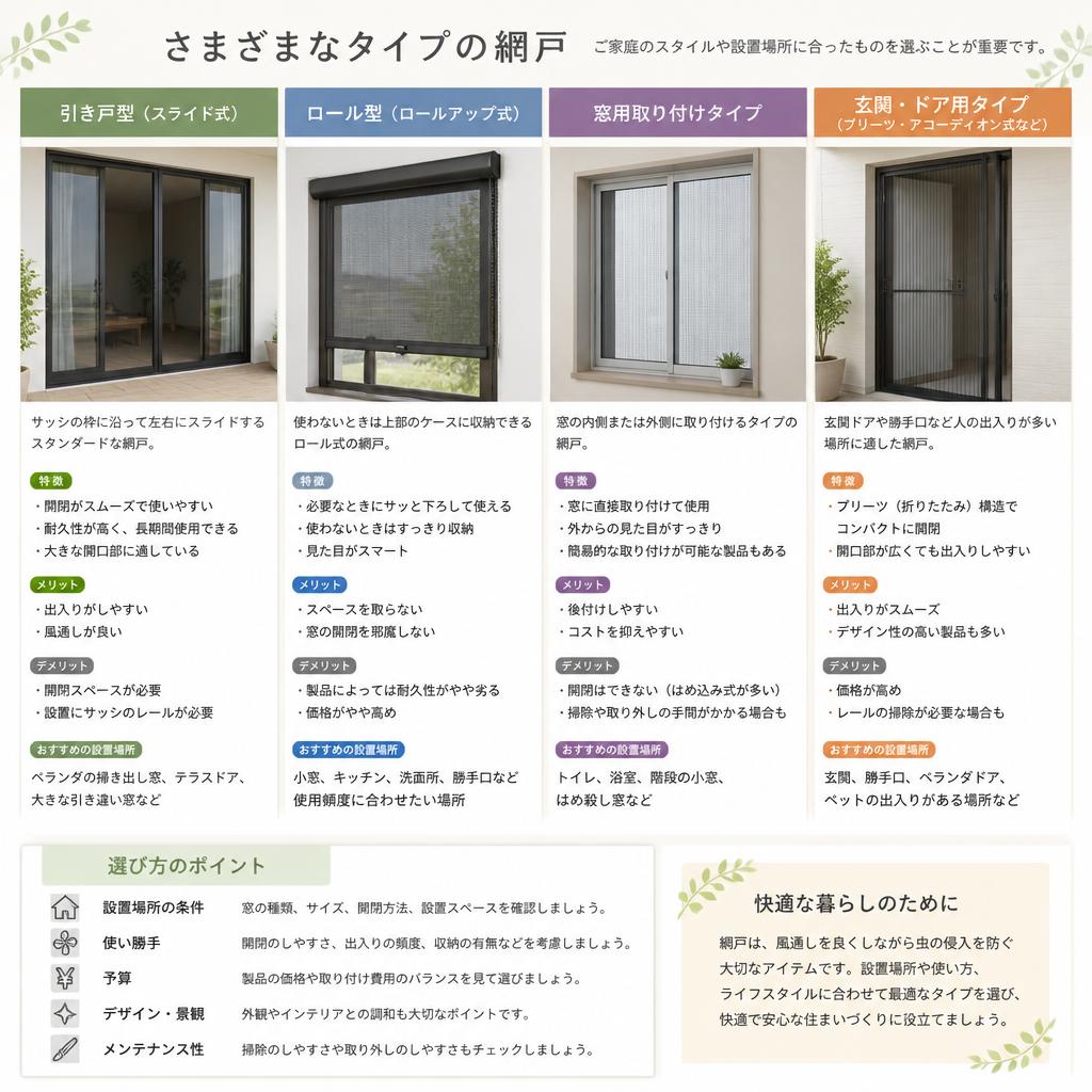 2. 網戸の種類と特徴