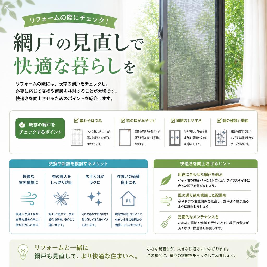 5. リフォーム時の網戸チェックポイント