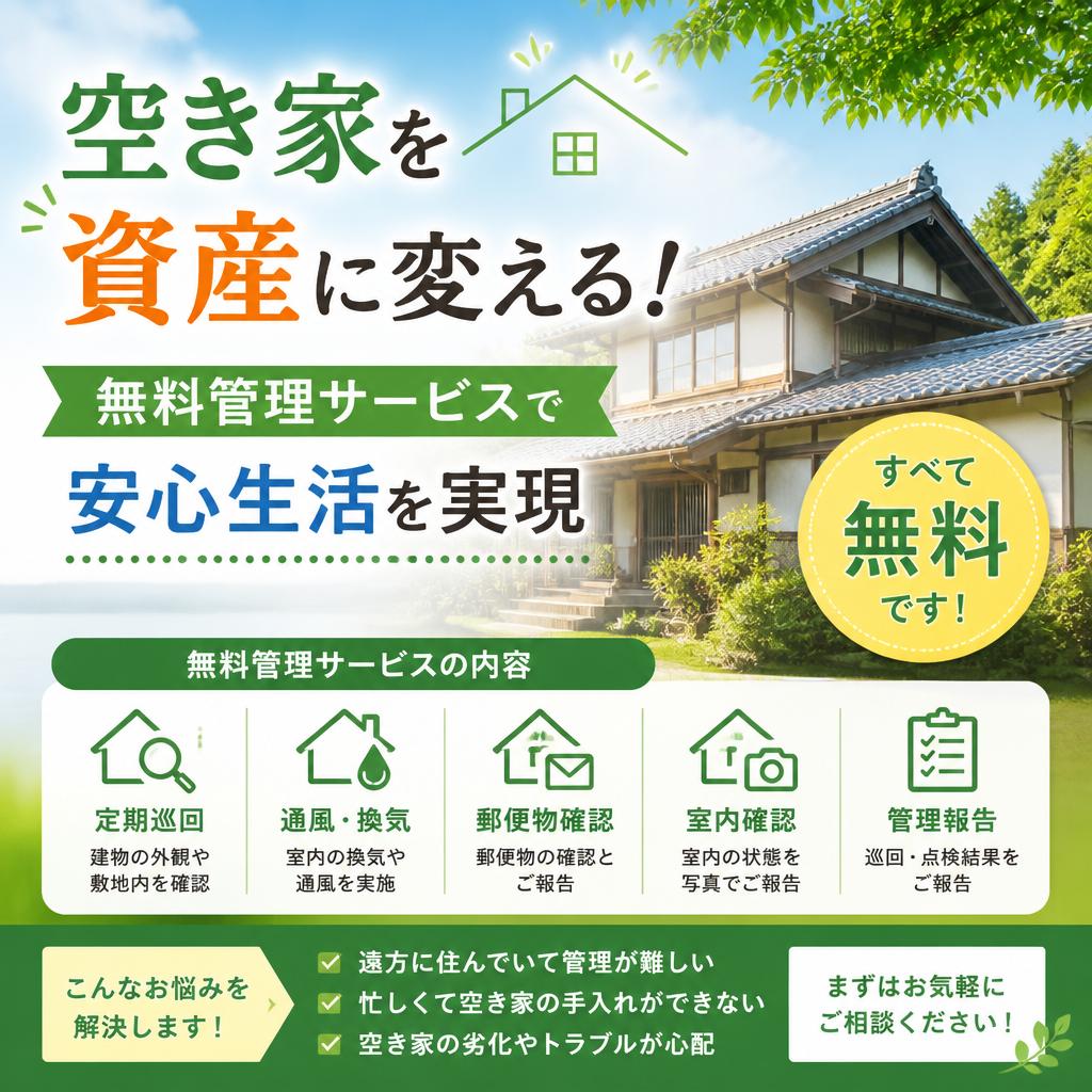 空き家を資産に変える！無料管理サービスで安心生活を実現