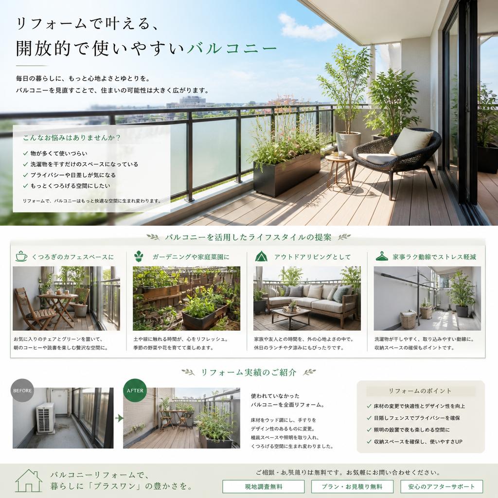 魅力的なバルコニーの使い方