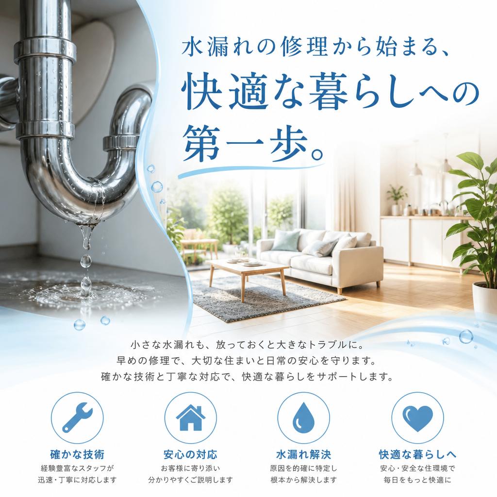 水漏れの修理から始まる、快適な暮らしへの第一歩。