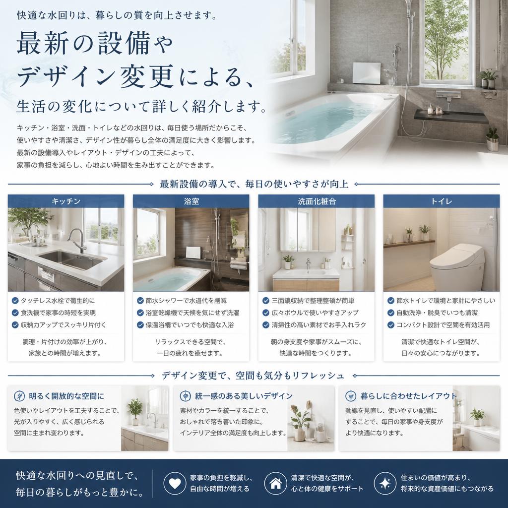 2. 水回りの改善がもたらすメリット