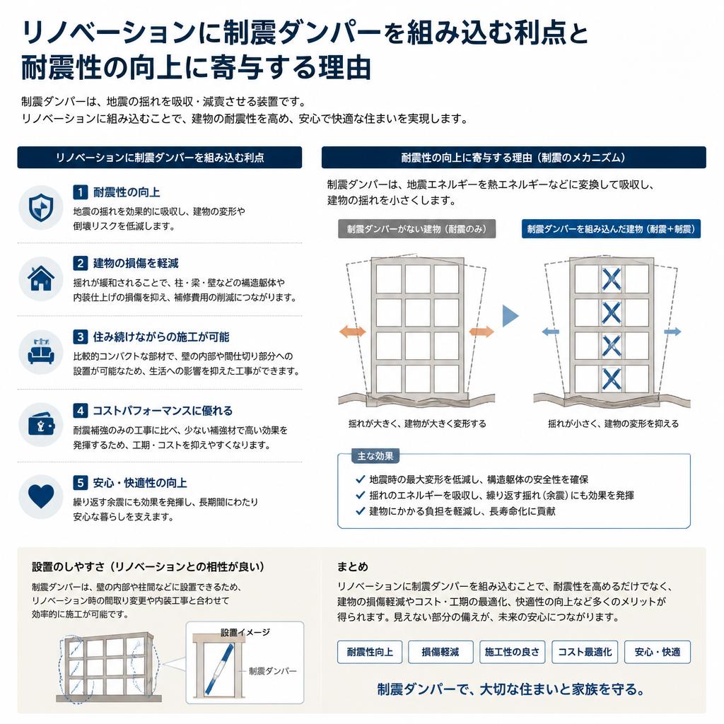2. リノベーションと制震ダンパーの組み合わせのメリット