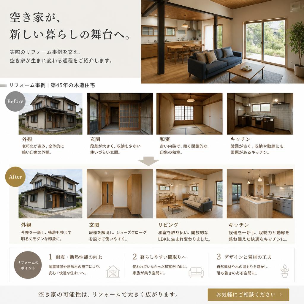 リフォームで生まれ変わる空き家