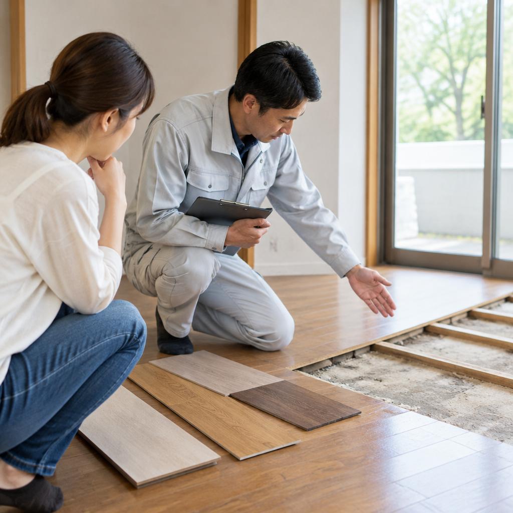 まずは床の状態と、これからの希望を確認