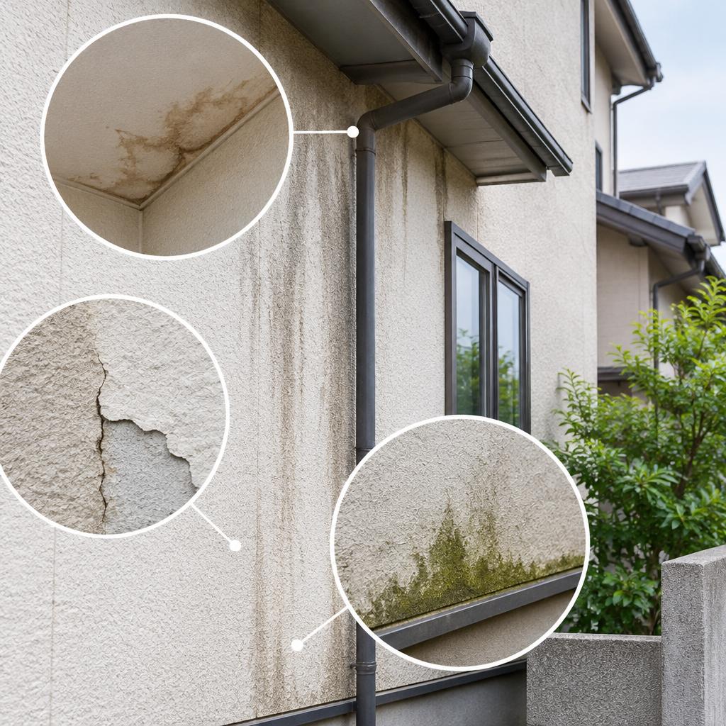 雨水の染みが気になったら、まずは状態確認を