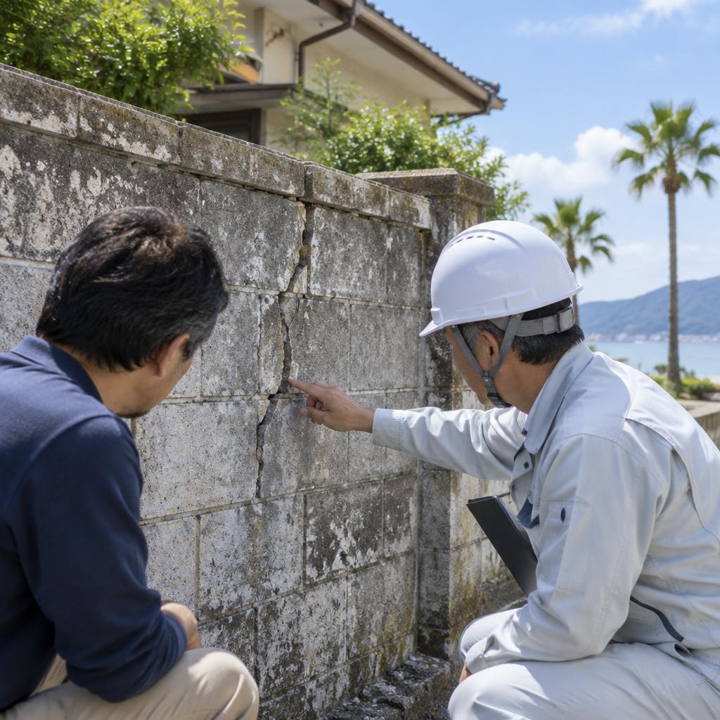 宮崎のブロック塀の補修、塀のぐらつきをほっと安心に